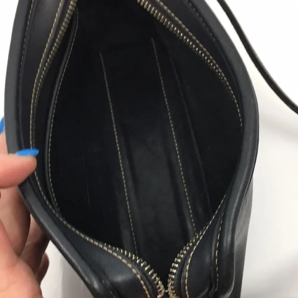 Coach Vintage 1999 Black Mimosa Zip Leather Crossbody Camera Bag - 9” x 5.5” - Picture 15 of 17